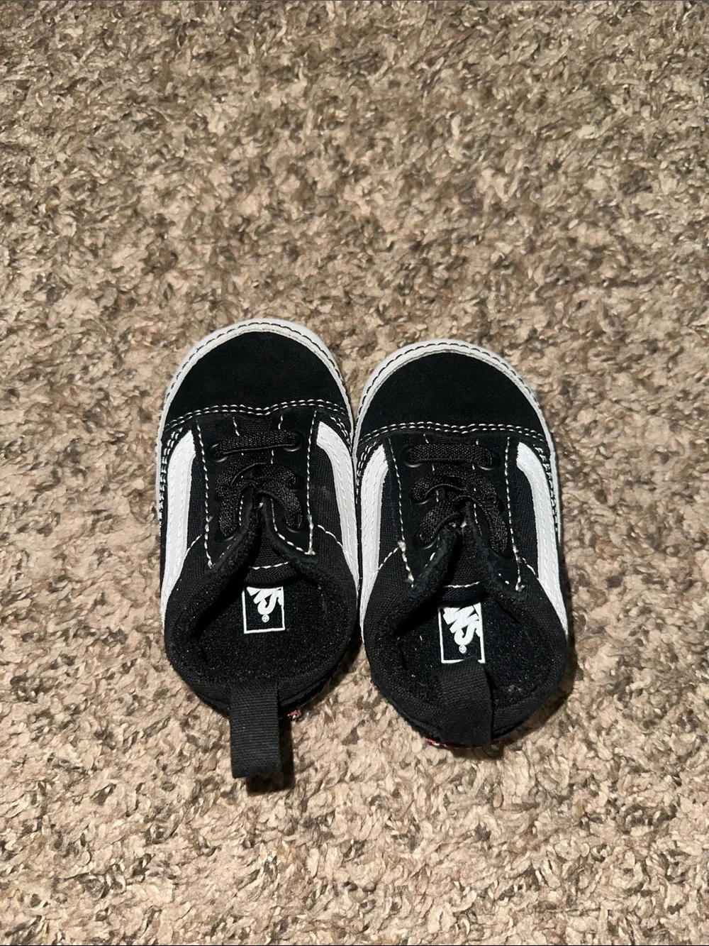 Vans Old Skool Crib Black and White Baby Infant Walker Shoes